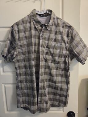 Vortex Gray Plaid Short-Sleeve Shirt